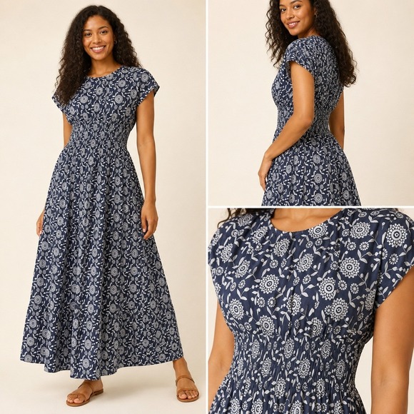 Hyacinth House Dresses & Skirts - Hyacinth House Tuckernuck Keeley Smocked Cotton Floral Maxi Dress Womens M Med